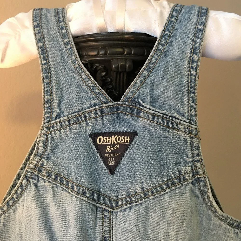 OSHKOSH Felt Logo Denim Overalls | 18M